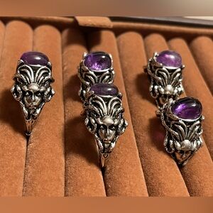 Medusa Amethyst crystal ring with adjustable, recommend size 7.5 and under